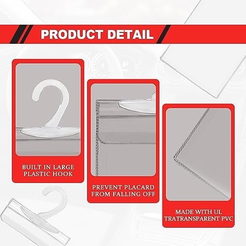 Handicap Parking Placard Holder Sleeves Transparent Plastic Waterproof 2 Pcs for