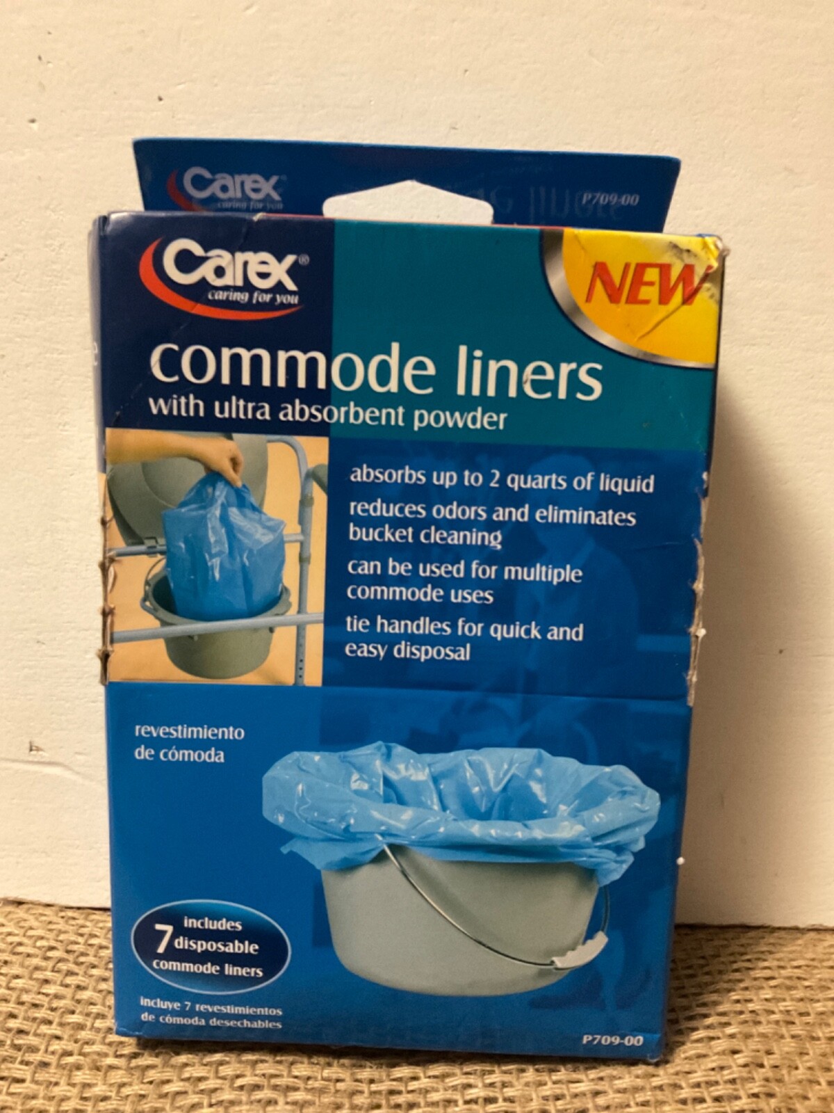 Carex Commode Blue Liners Ultra Disposable Absorbent Powder P709