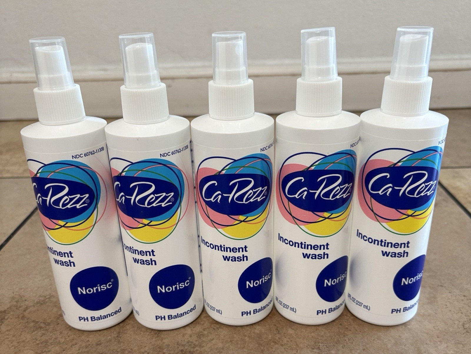 Ca-Rezz Incontinent Wash Cleanser Spray Norisc PH Balanced (8 Fl. Oz) Lot of 5