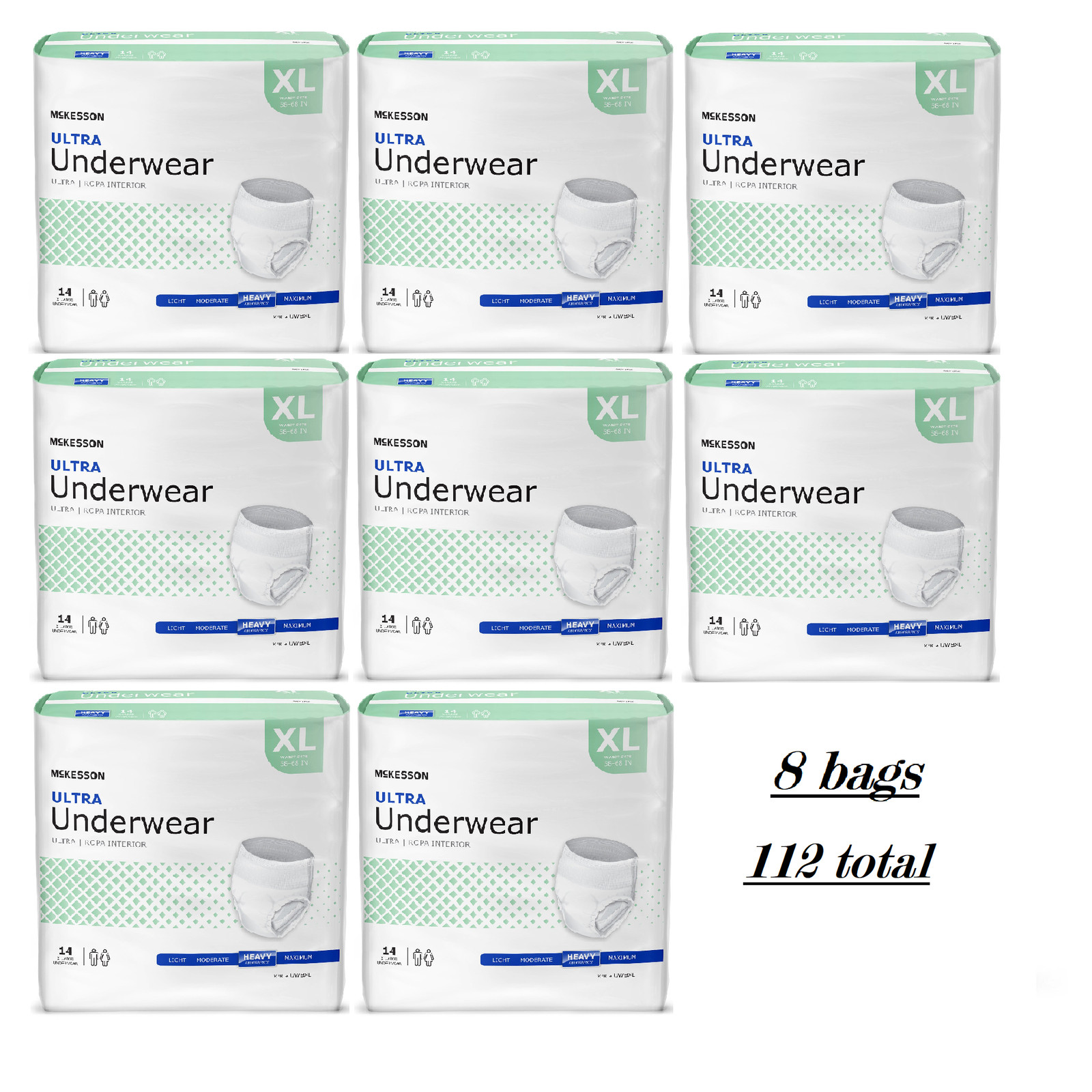 New McKesson Ultra Pull On Absorbent Underwear XL Heavy Absorbency 112 Ct