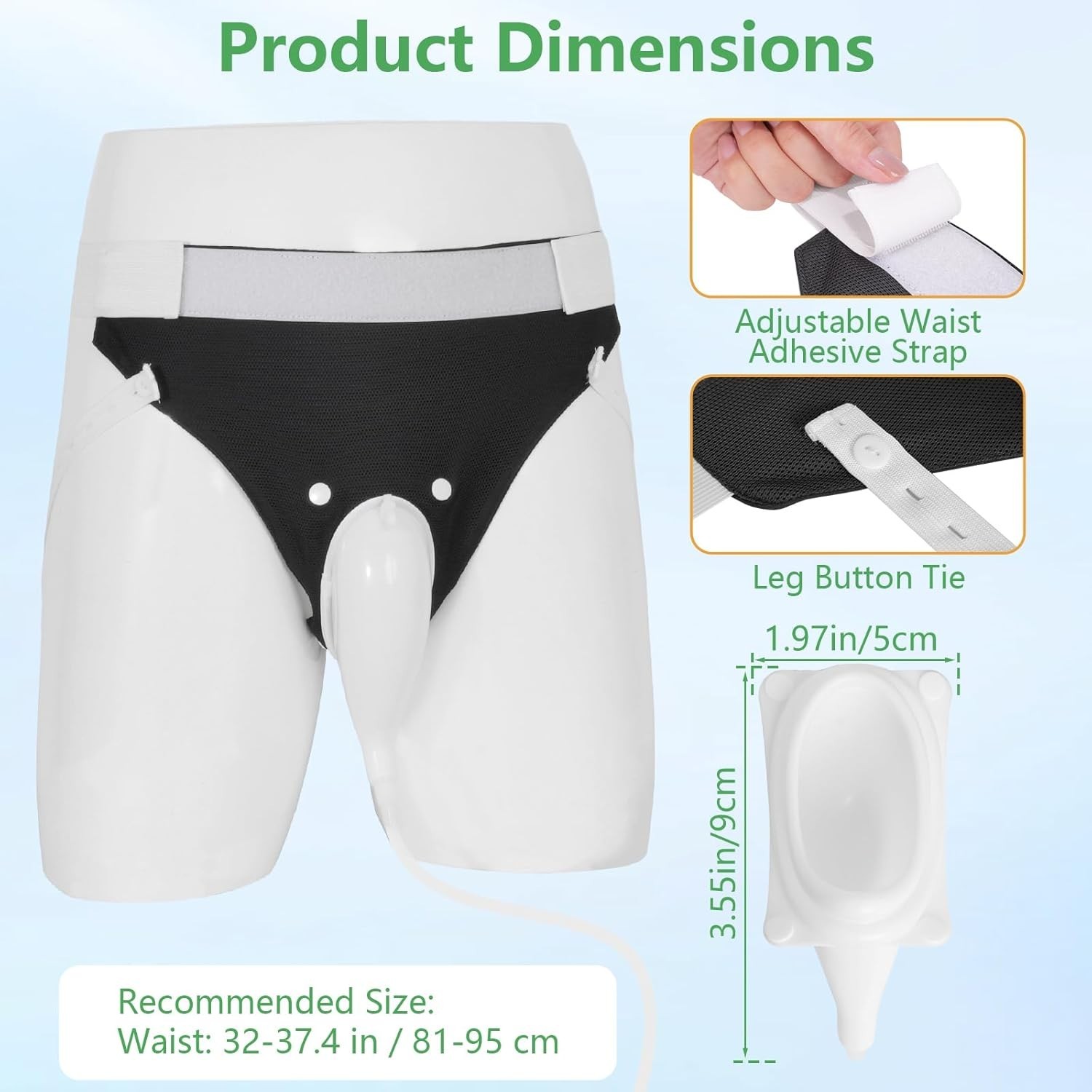 Urine Collection Bag for Men, Reusable Wearable Drainage Bag 2000ml+1000ml*2