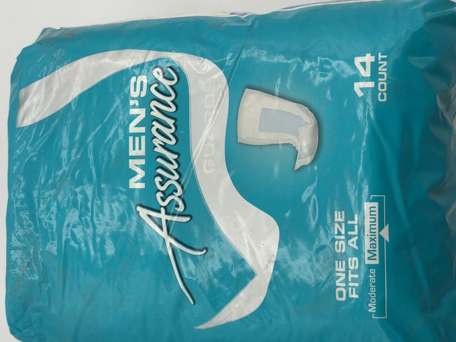 Men`s 14 Count Assurance guard pads Maximum Absorbency one size fits all New