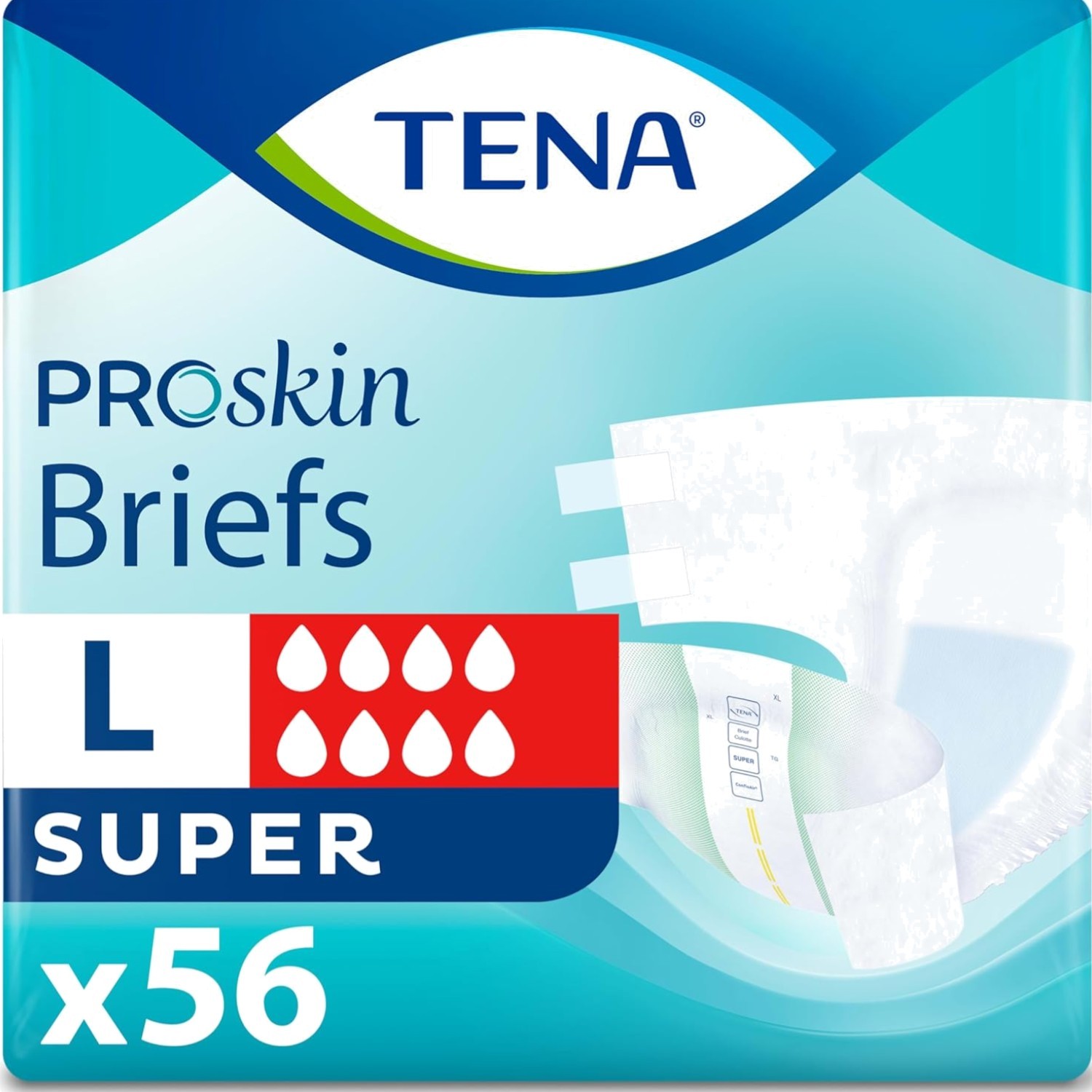 TENA Proskin Incontinence Super Briefs, Adult Diapers, Super Absorbency, Blad…
