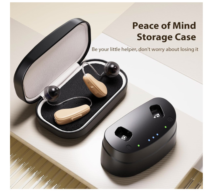 NVBOTY M2219 Hearing Aids Seniors Rechargeable 5-Level Volume OTC Noise Cancel