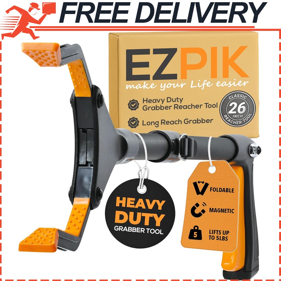 Industrial Heavy Duty Pick Up Tool Reacher Grabber Trash Rotating Head 26 NEW