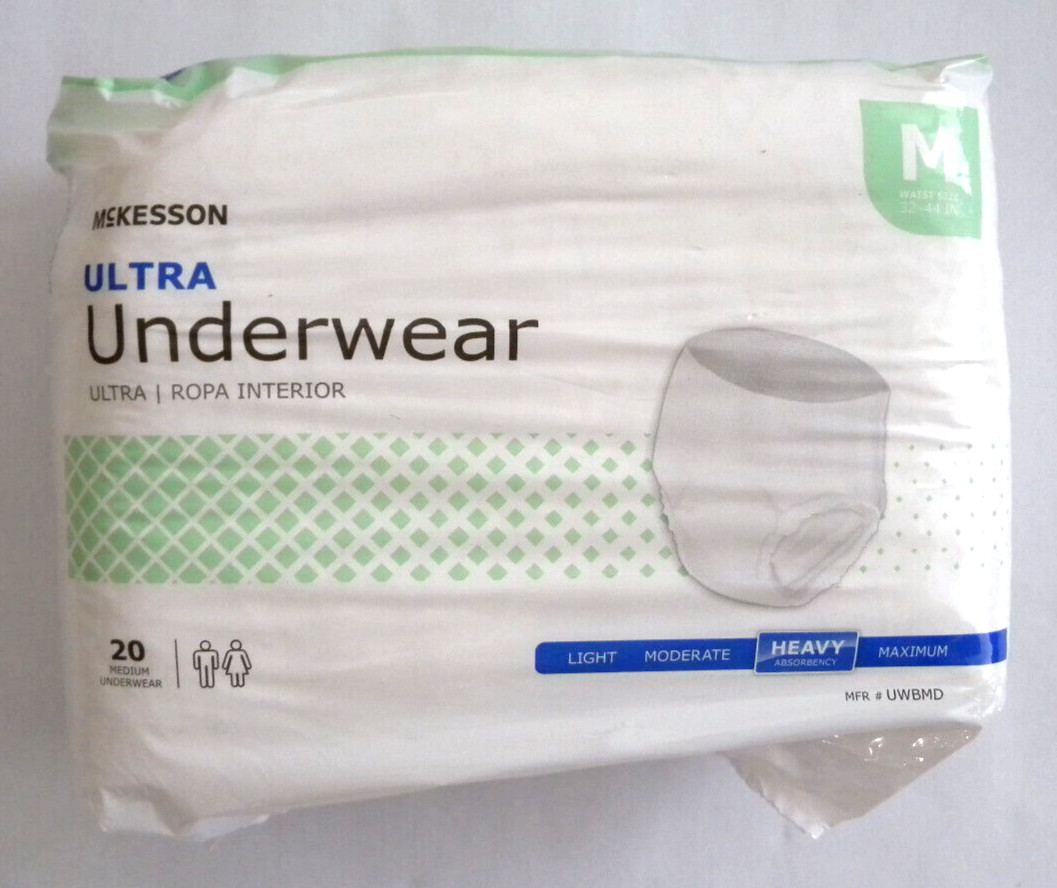 McKesson Adult Disposable Pull On Up Underwear Diapers M Heavy Absorbency 20 Ct