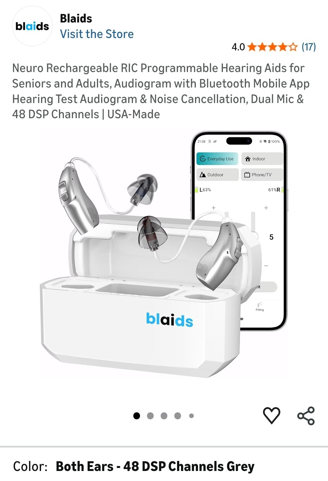 BlaidsX Neuro Rechargeable RIC + Programmable Hearing Aids for Seniors