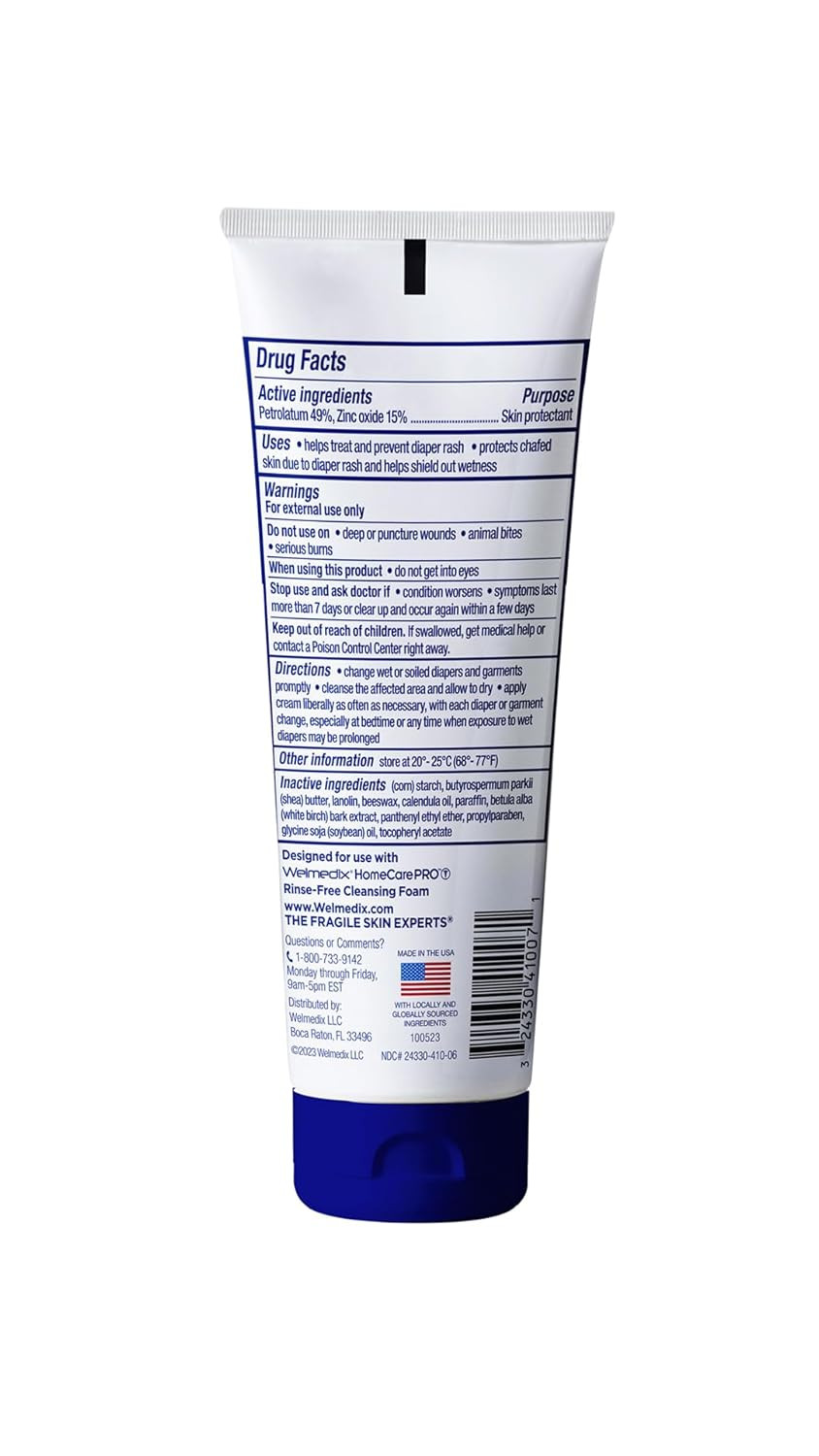 Homecare PRO Rapid Relief Adult Diaper Rash Cream – Extra Thick, Moisturizing Ba
