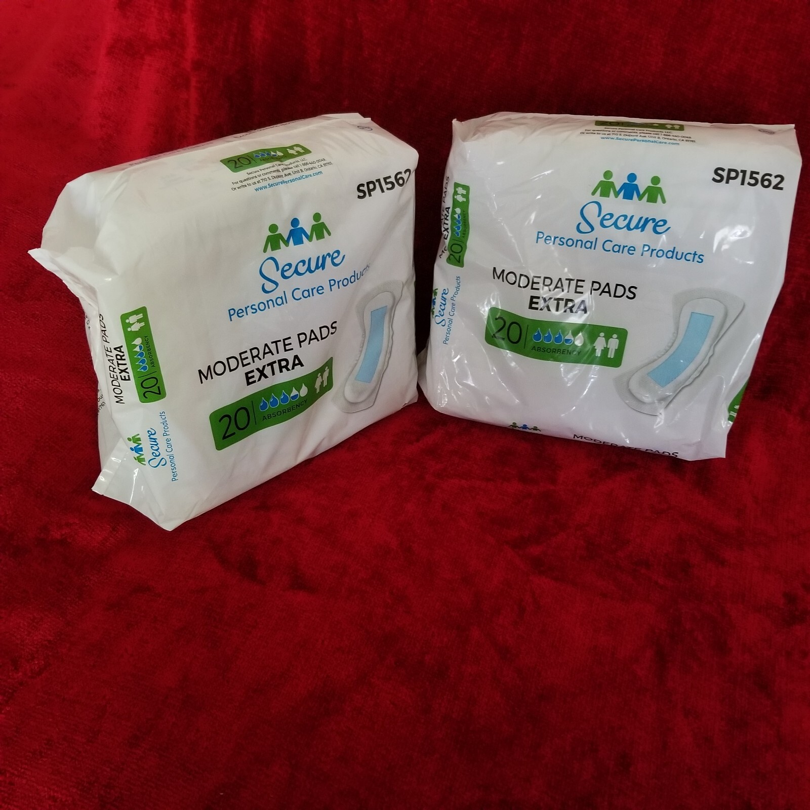 2 pack Secure Personal Care Moderate Bladder Control Pads Extra. 40 count total