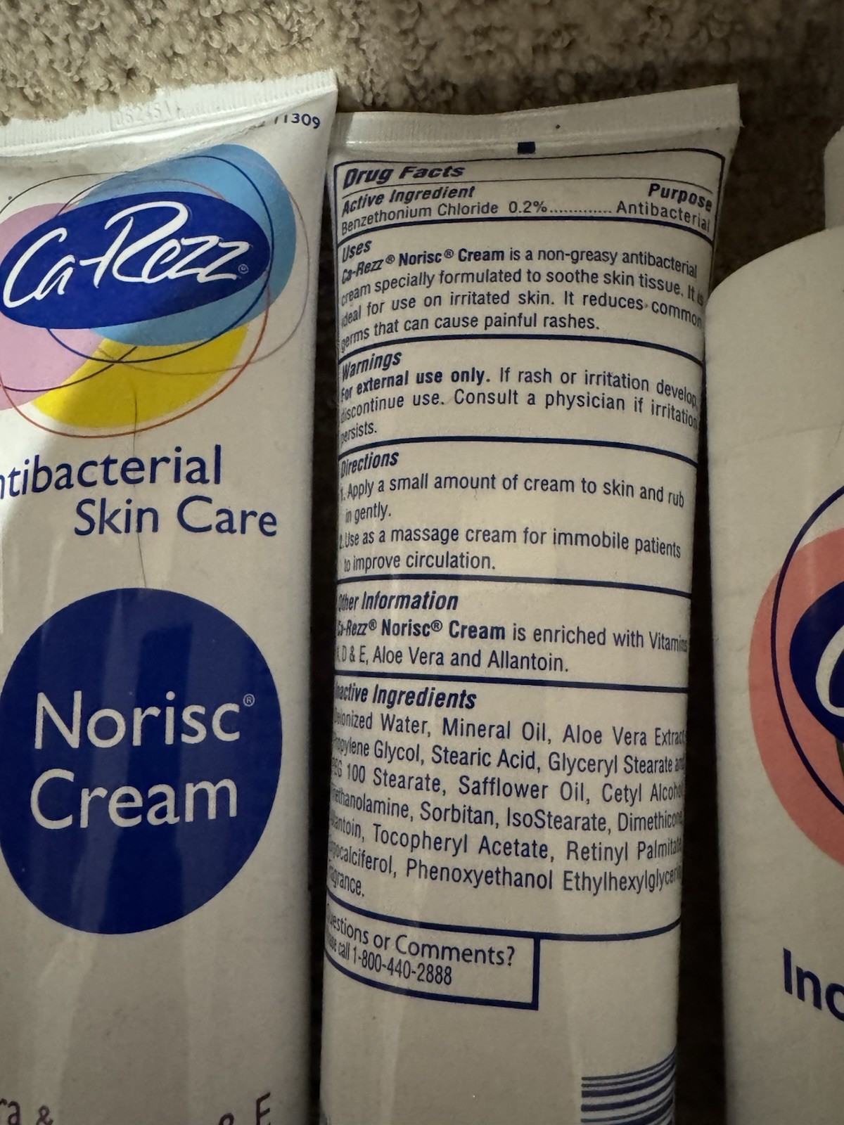 CA-REZZ Norisc Cream9.7oz & Incontinent Set | Caregiver Supplies | Elderly Skin