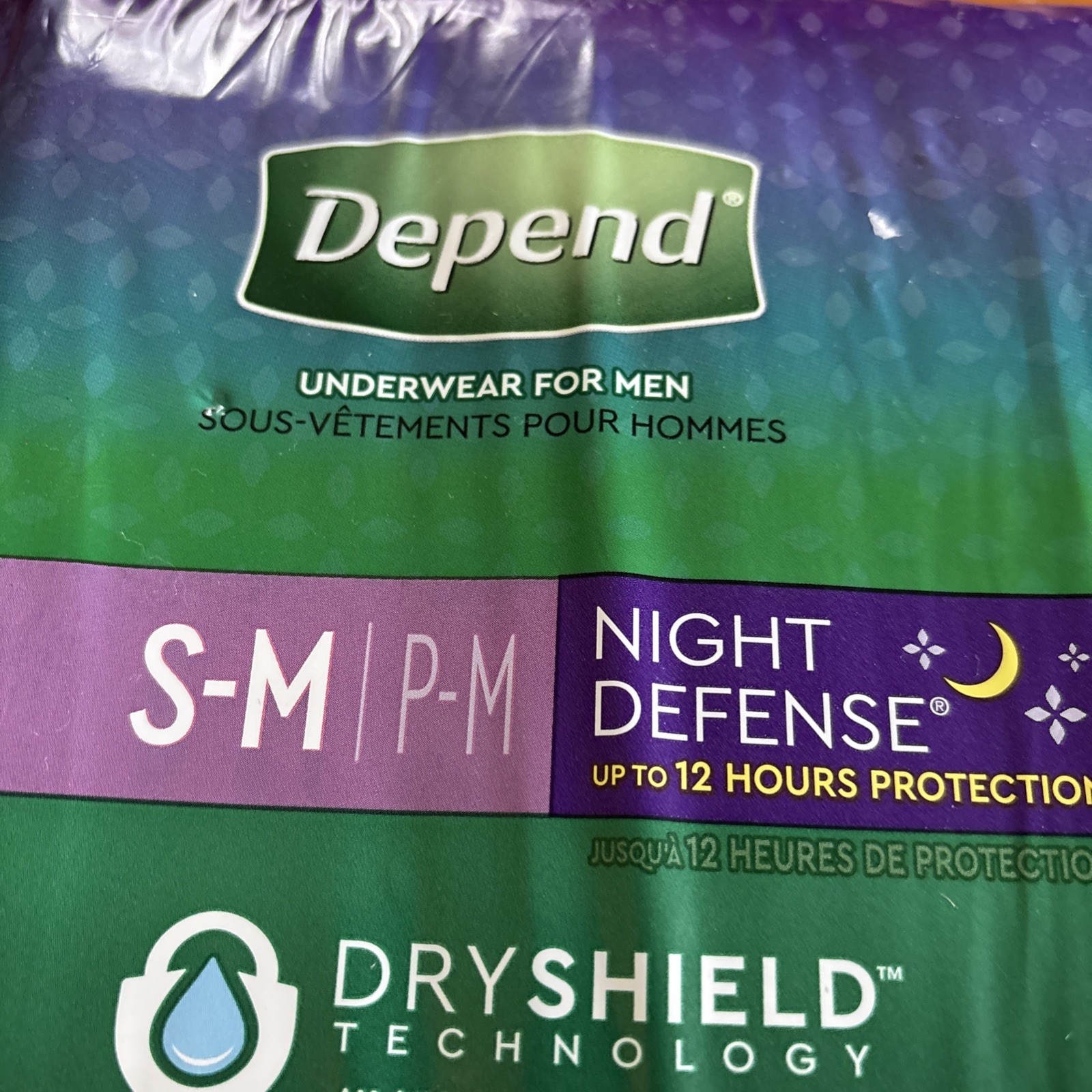 Depend Night Defense Adult Incontinence Underwear for Men, Overnight, S/M, 16Ct