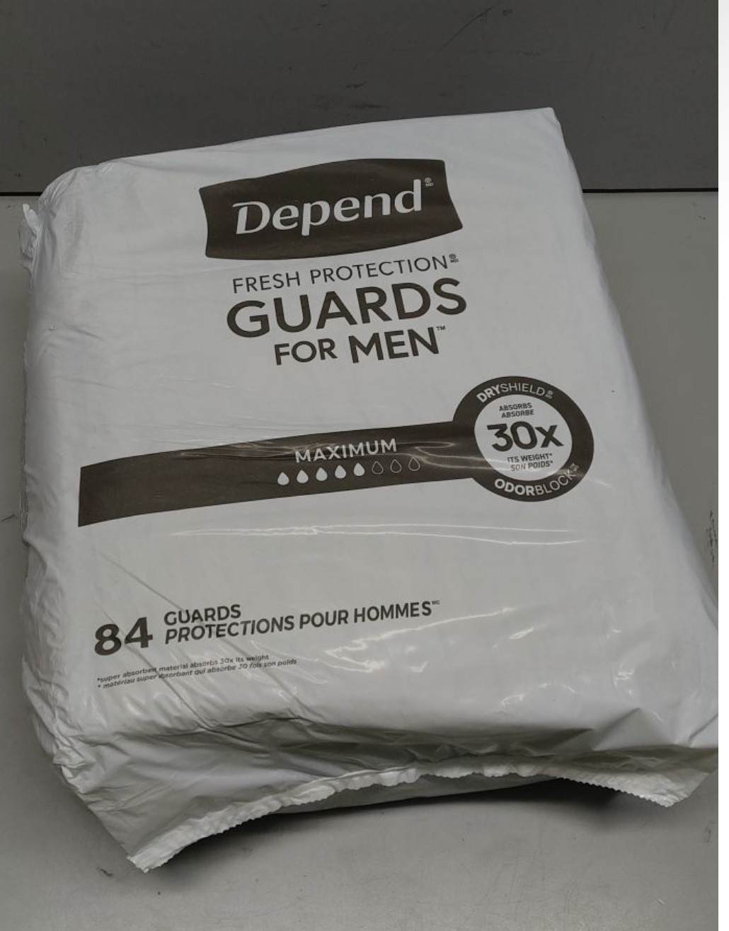 Depend Incontinence Guards Bladder Control Pads for Men, Maximum Absorbency, 168
