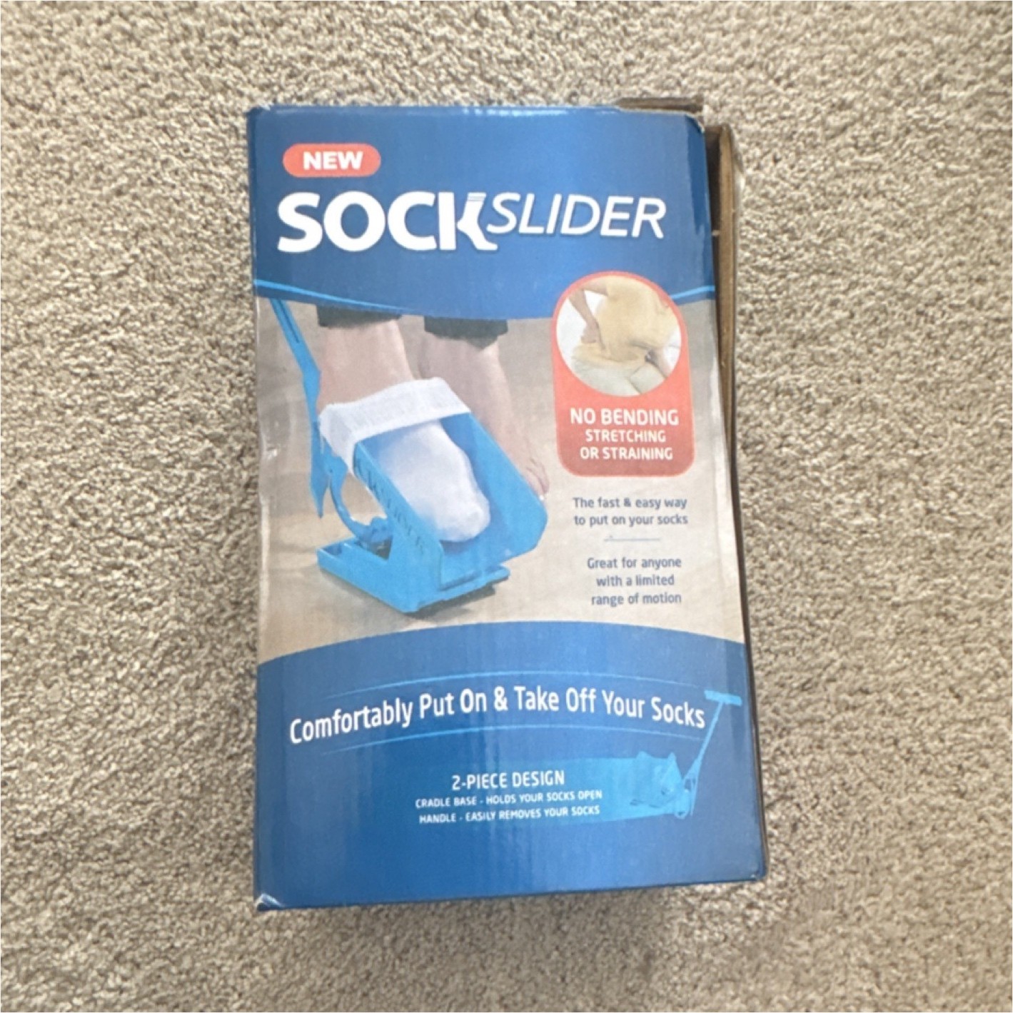 Sock Slider Dressing Socks/Stockings Aid Blue Portable Lightweight
