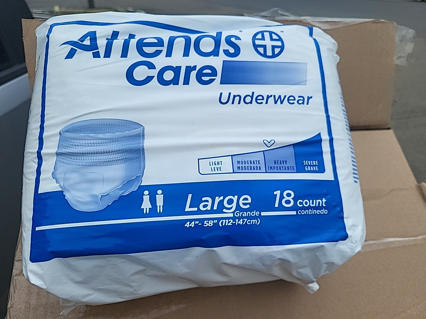 1 Case Attends Care Disposable Underwear Large Heavy Absorbency 18/Pack 4 Pkg