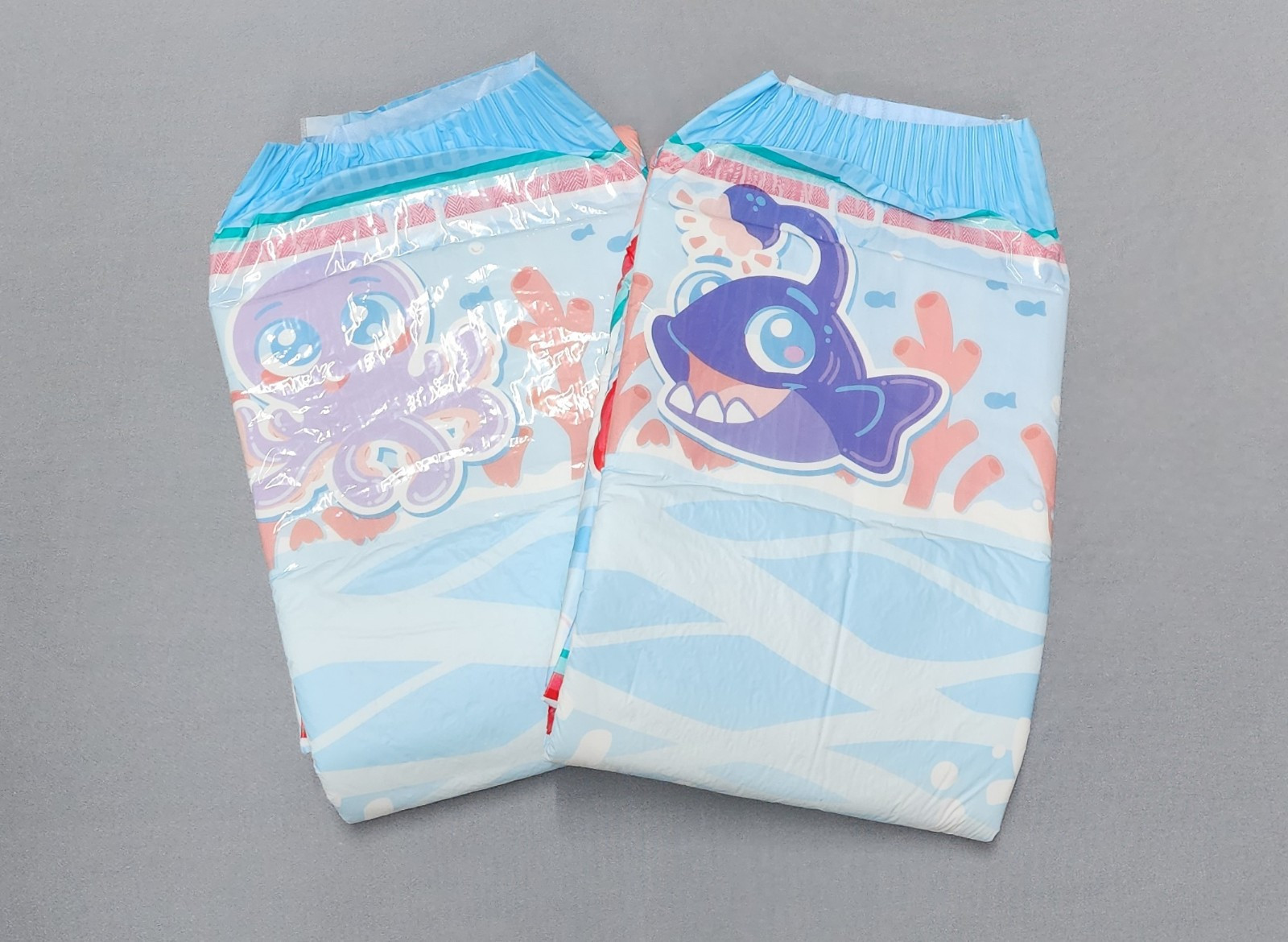 Kiddo Sea Friends Pack of 2 Adult Abdl Plastic Backed Diapers Size Large