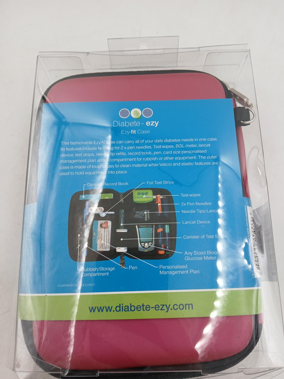 Diabete-ezy Ezy-fit Case Watermelon Pink Diabetes Hard Case New ACC-503PINK