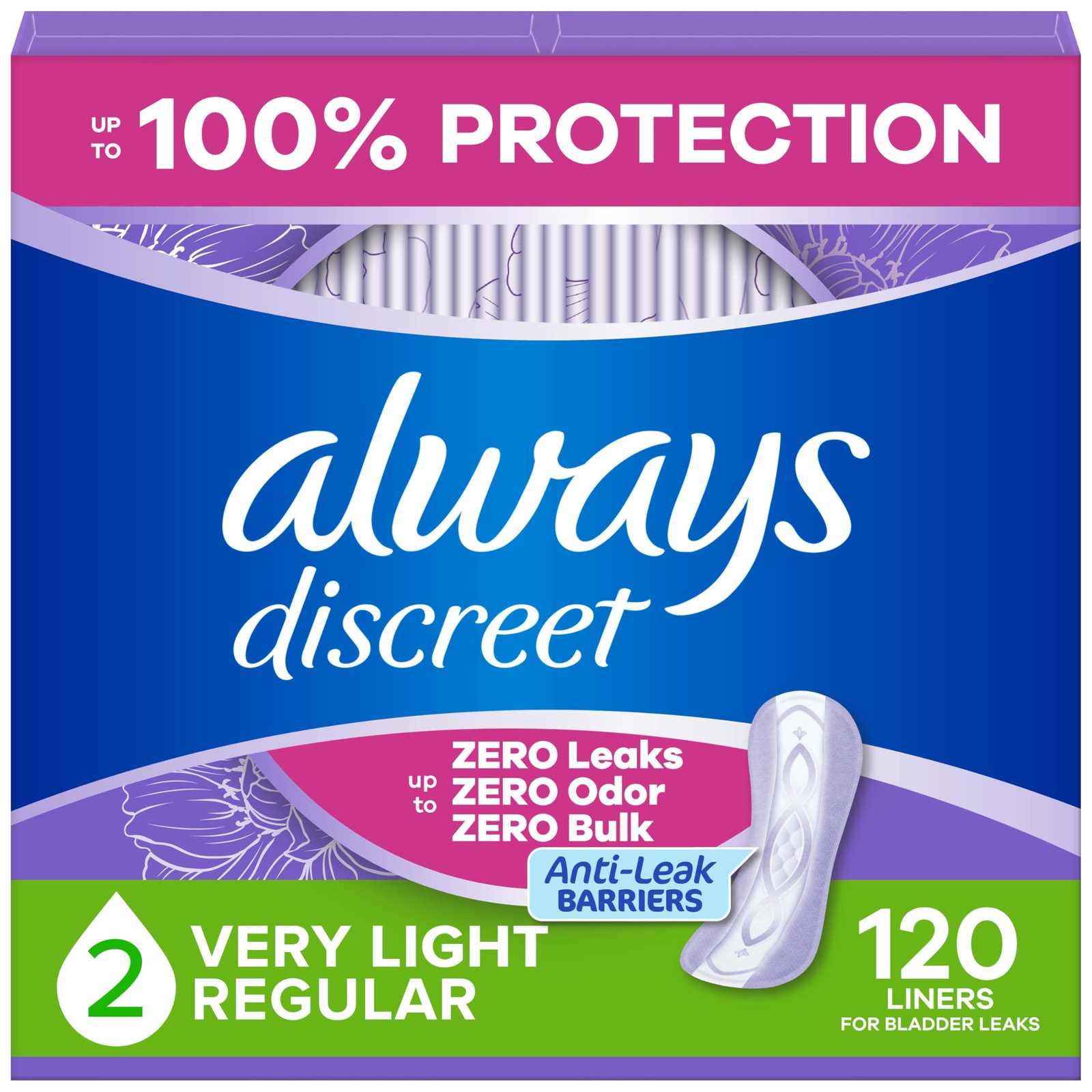 Incontinence Panty Liners for Bladder Leaks, Size 2, Very Light Absorbency, 1…