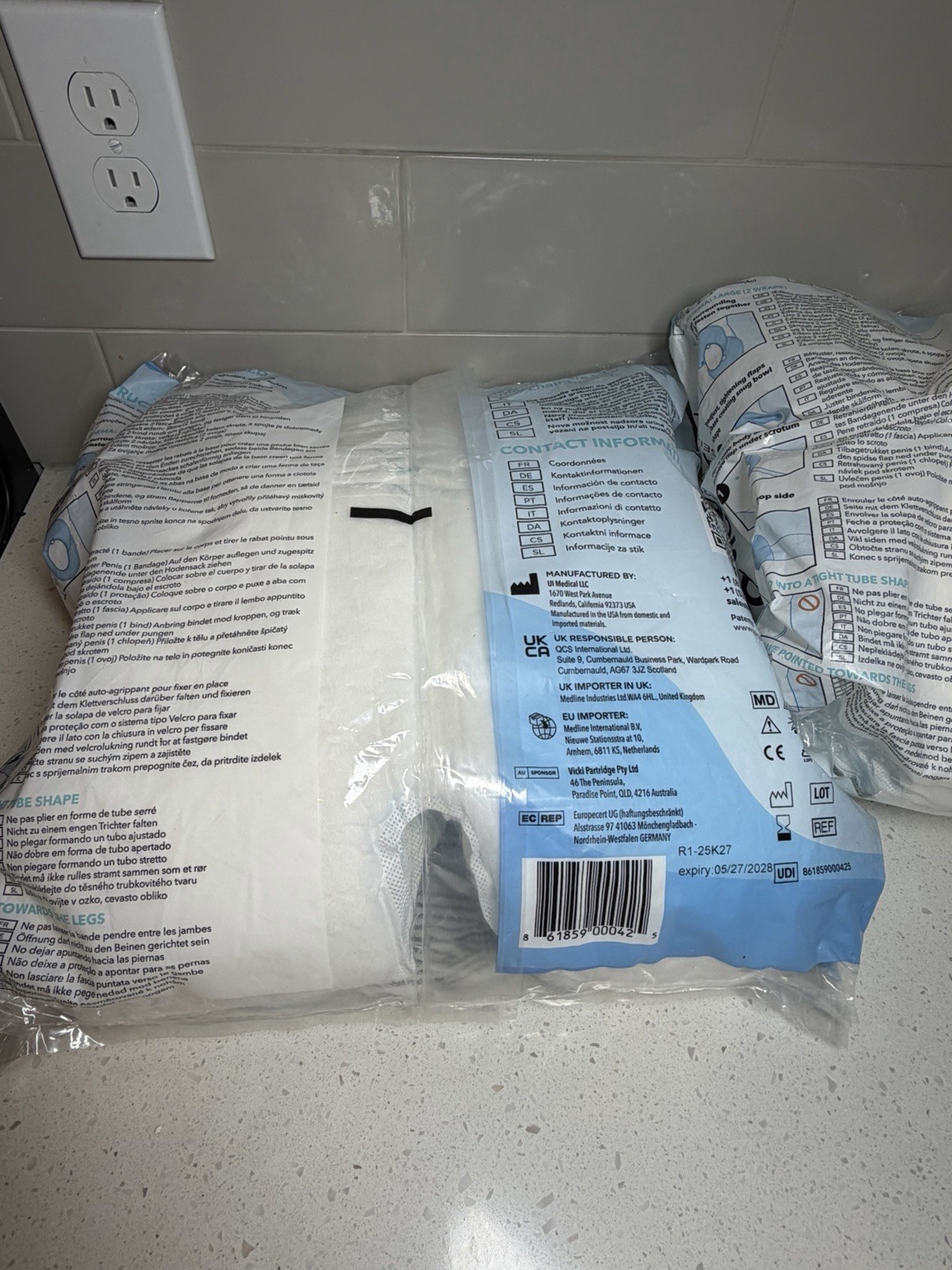 2x Quick Change Bedbound Male Urine incontinence Wrap-25ct Ea Holds 500ml *TWO