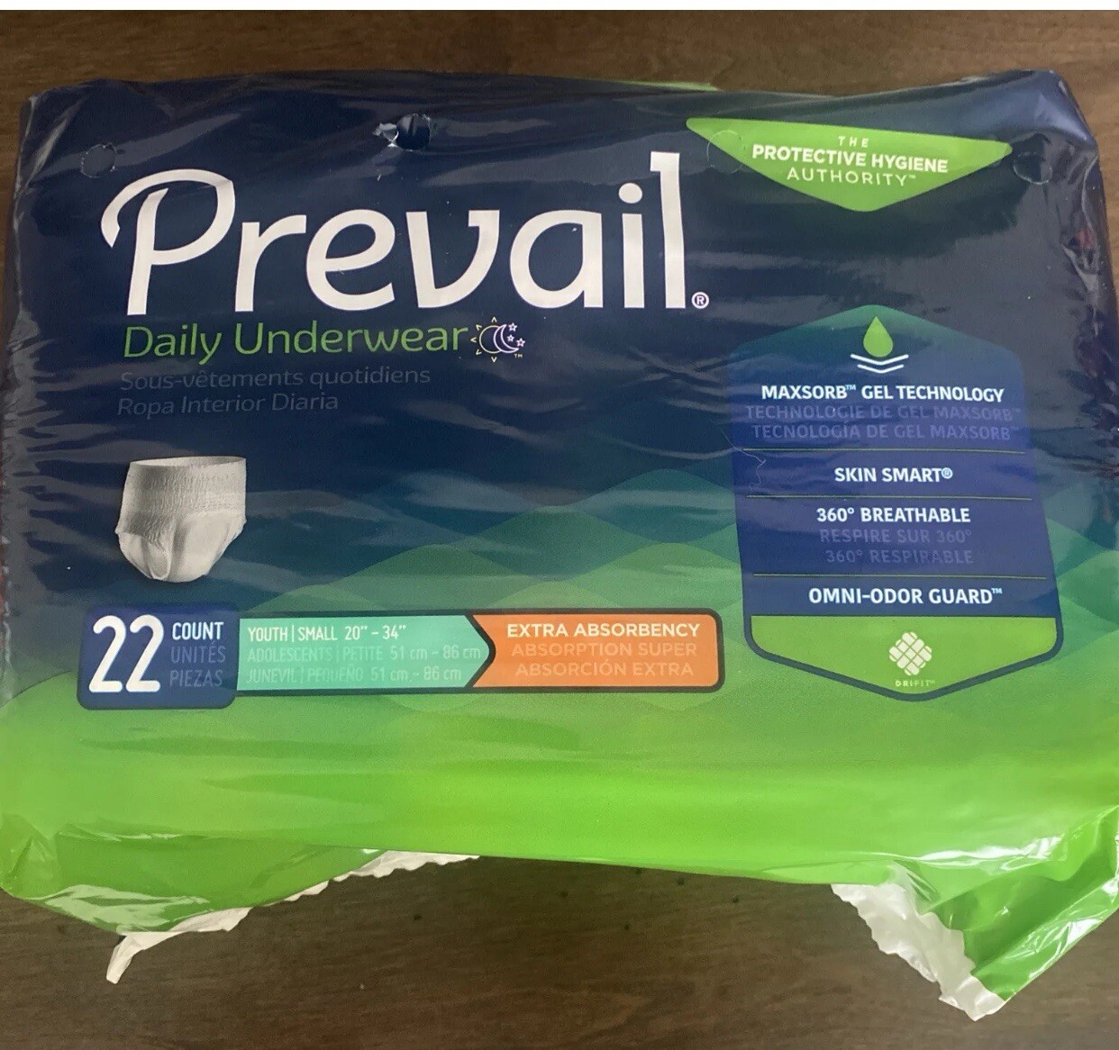 Prevail Daily Underwear Extra Absorbency Youth/Small 22 Count[ TWO FOR 29.99]