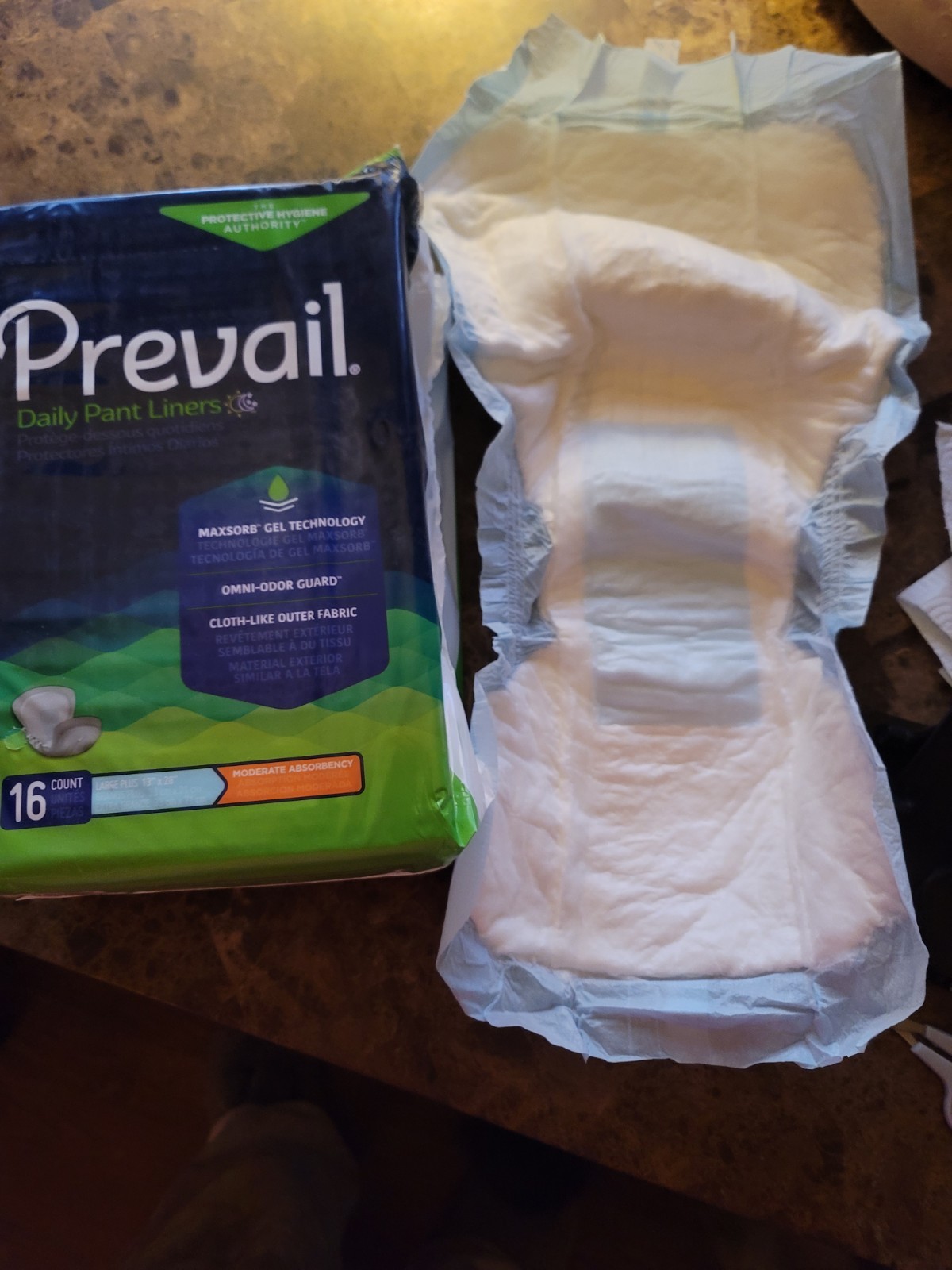 Prevail Incontinence Liner 28″ L Pant Liner Moderate 96 Ct