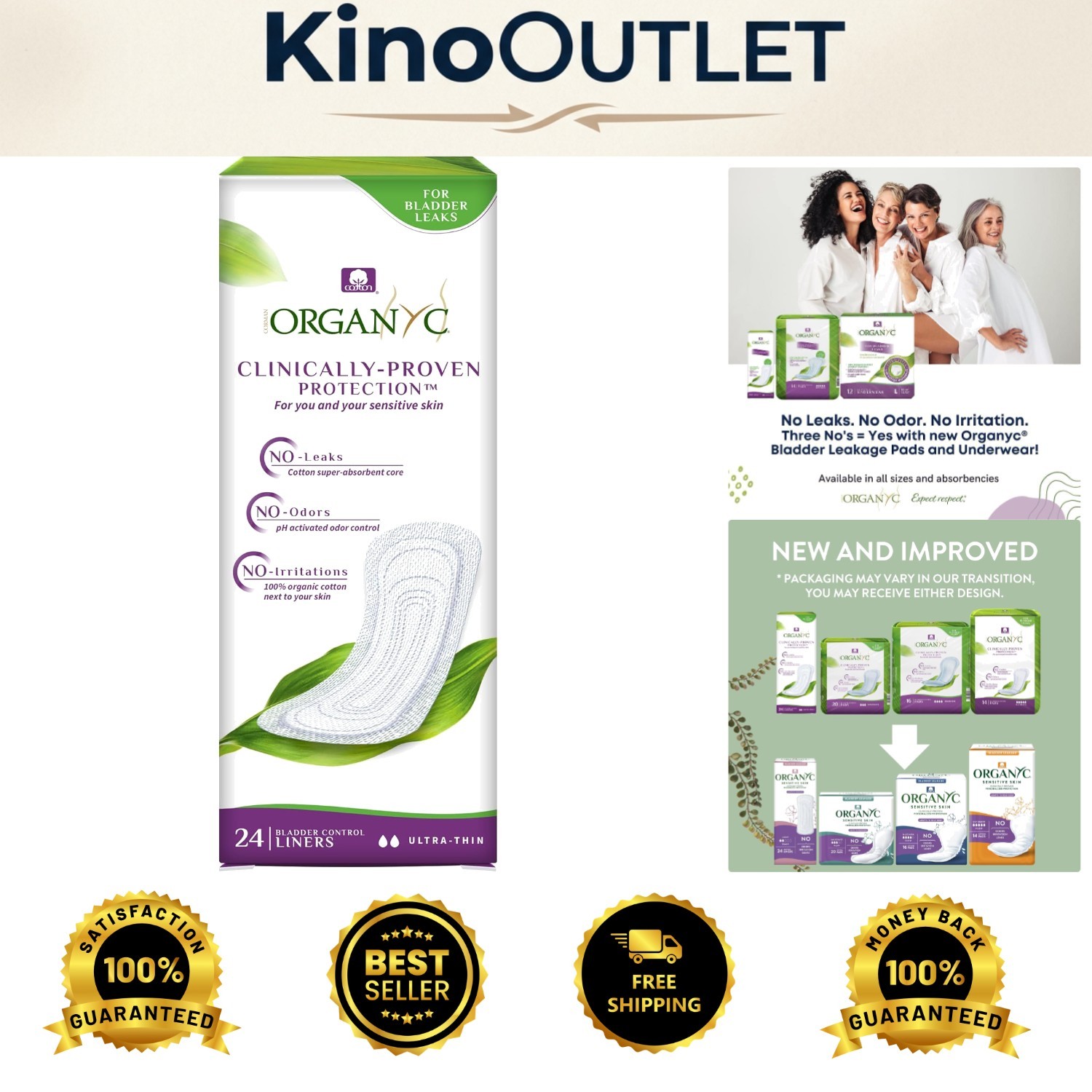 Eco-Friendly Organic Cotton Incontinence Liners – 24 Count, FSA/HSA Eligible
