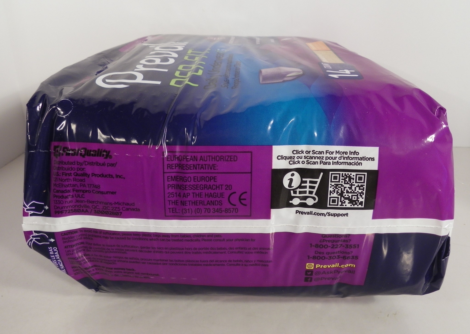 Prevail PER-FIT Adult Diapers PFW-514 Women 14-Count Pack Extra Large Underwear