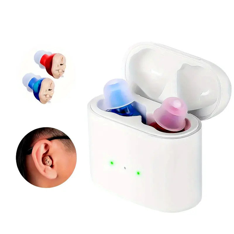 1 Pair Rechargeable Digital Amplifiers Noise Cancelling In-Ear Audio Headphone