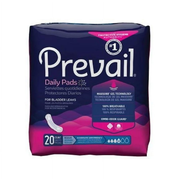 Prevail Pads for Women, 9.25 Inch Length, 20 Count, 9 Pack 180 Total.