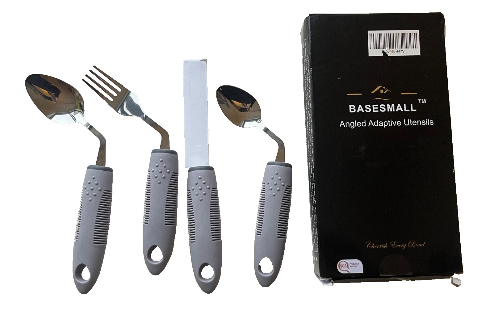 NEW BASESMALL ANGLED ADAPTIVE UTENSILS SET OF 4