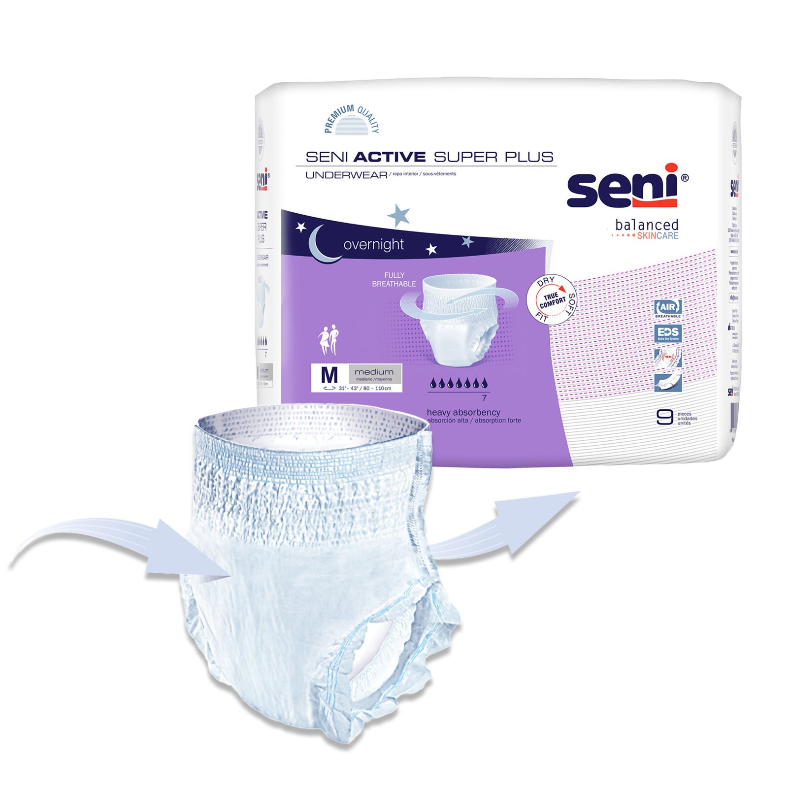 Seni Disposable Underwear Medium Heavy 36 Ct