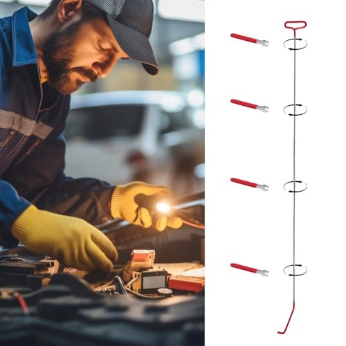 Car Long Reach Tool, 67″ Multi-Function Automotive Emergency Tool, Red