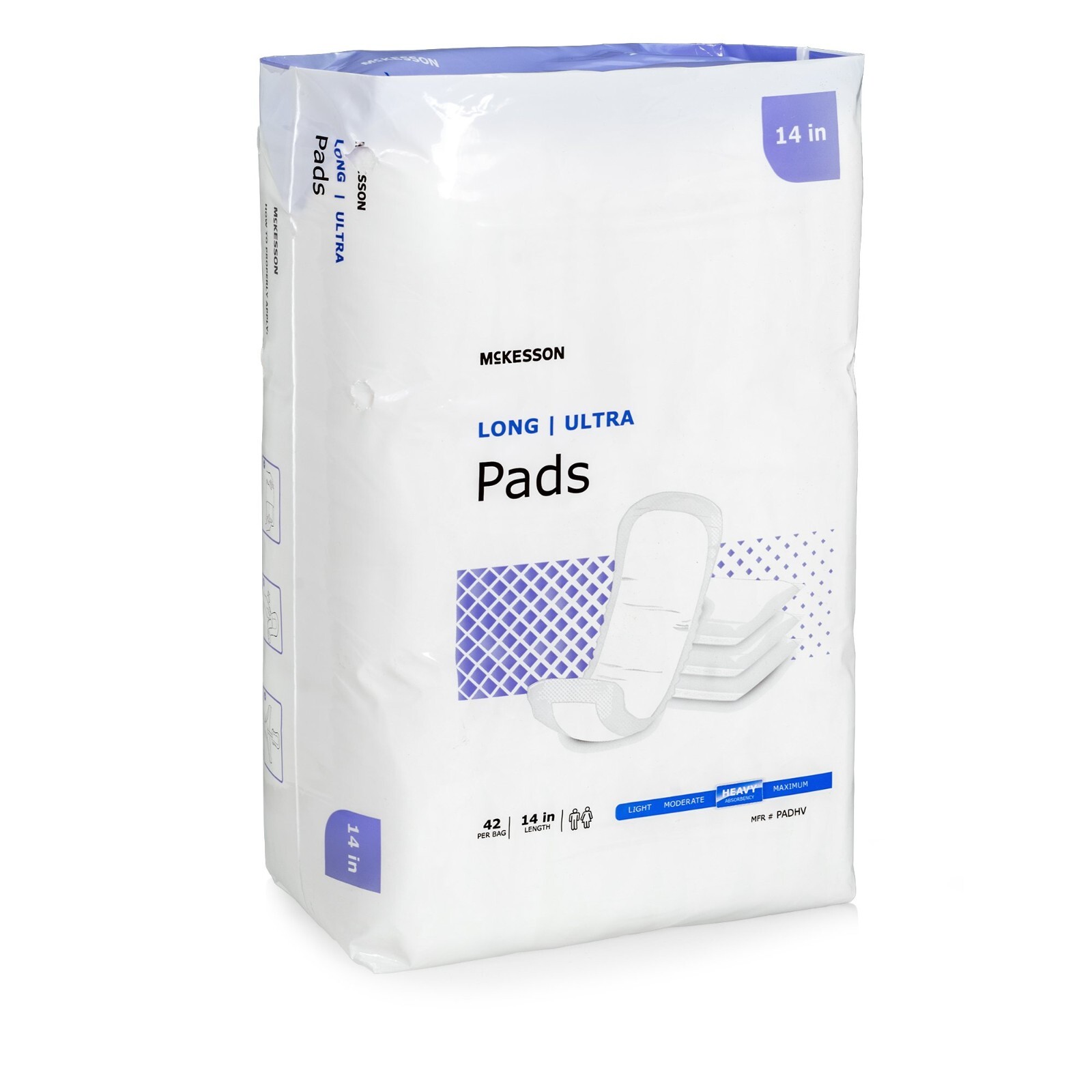 McKesson Ultra Unisex Incontinent Pad Contoured 14″ L PADHV Heavy 42 Ct