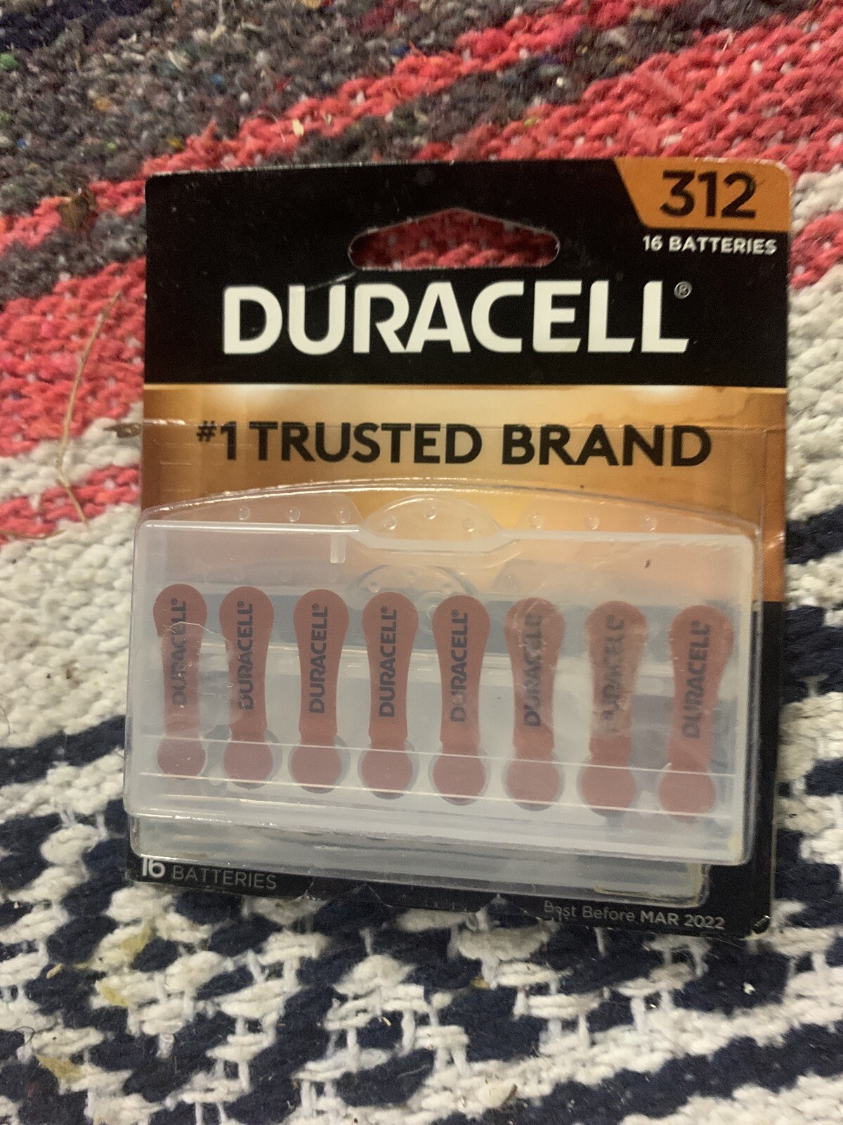 Duracell Hearing Aid Batteries W/Easy Fit Tab Size 312 (16 Pack) DA312B16 [B31]