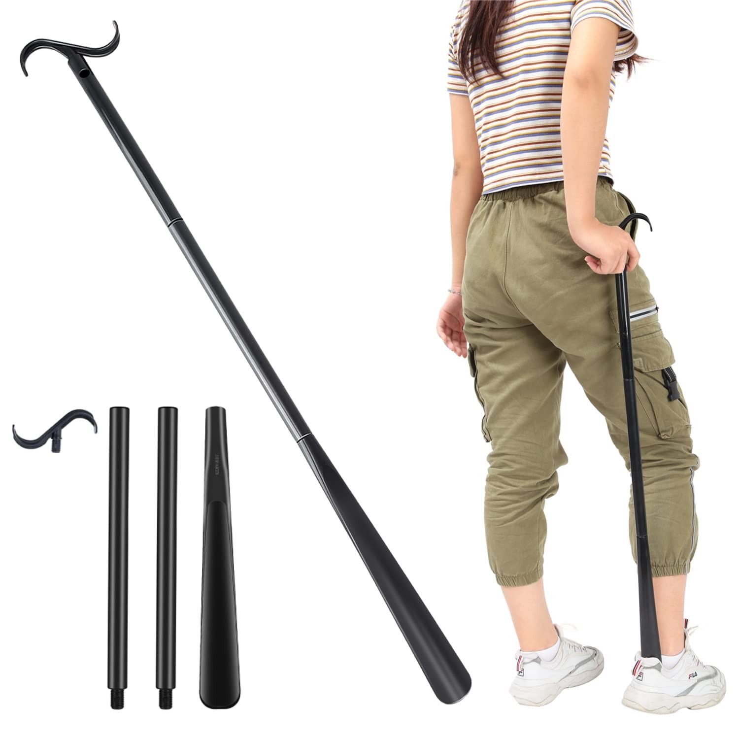 35″ Long Dressing Stick with Shoe Horn 1 Count (Pack of 1),