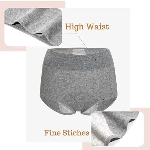 Women’s Washable Incontinence Underwear 4 Pack, Leakproof Ladies Panties High Wa