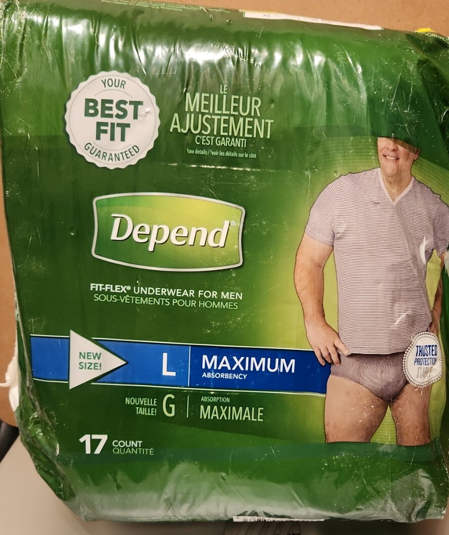 Depend Fit-Flex Incontinence Underwear for Men Size L – 17ct. x 2 Packs