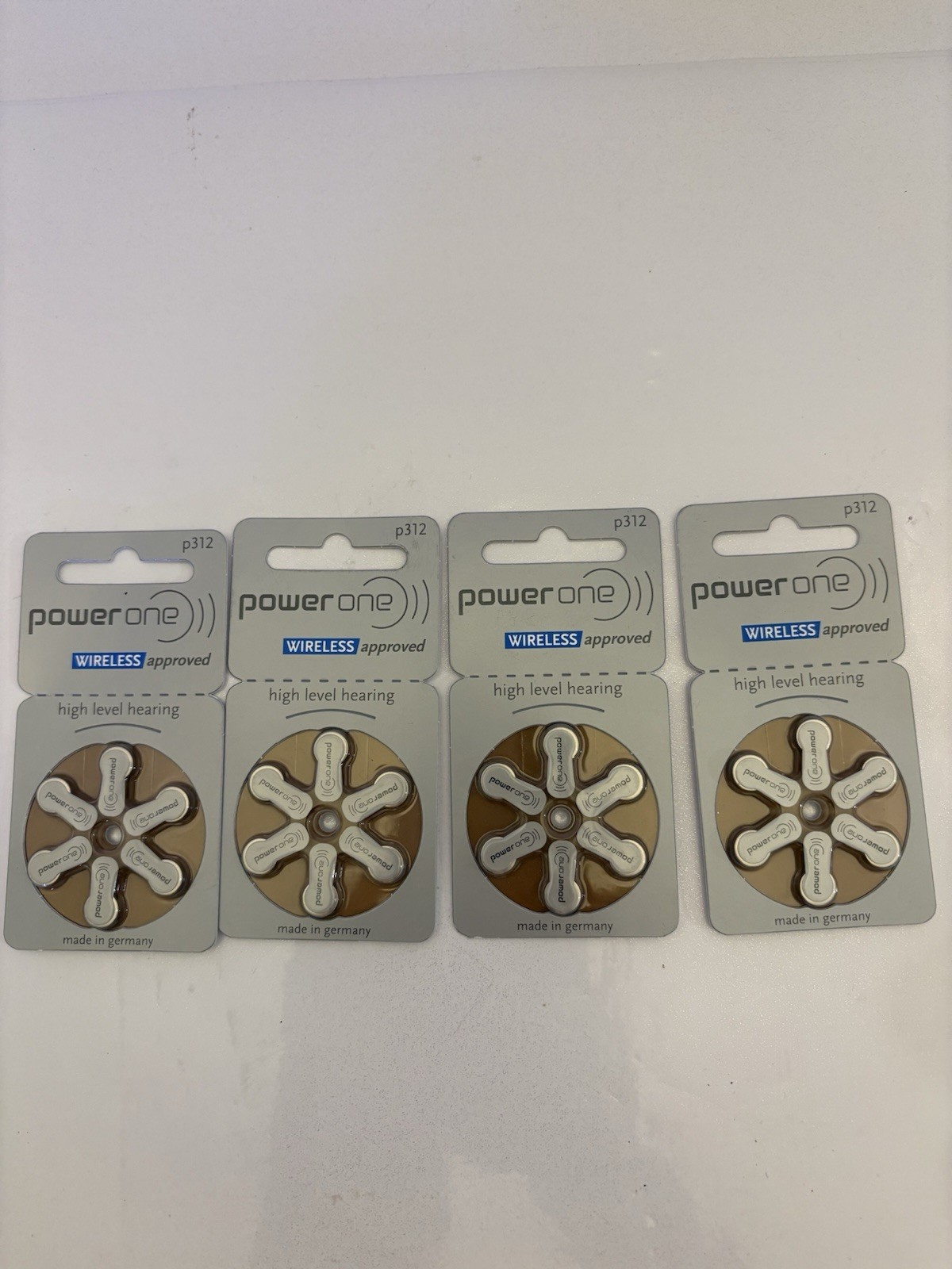 4 Packs (24 Batteries) Power One Size p312 Hearing Aid Batteries Exp 4/2025