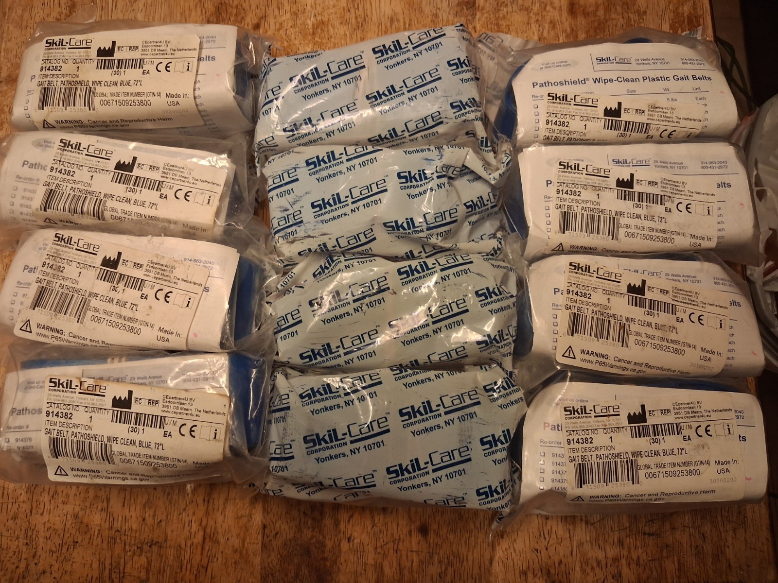 Pack of 12 Skil-Care EZ Clean Gait Belt 60″ L Blue Delrin Buckle New