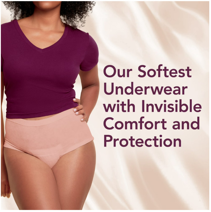 Depend Silhouette Incontinence & Postpartum Bladder Leak Underwear, L, 52 Count