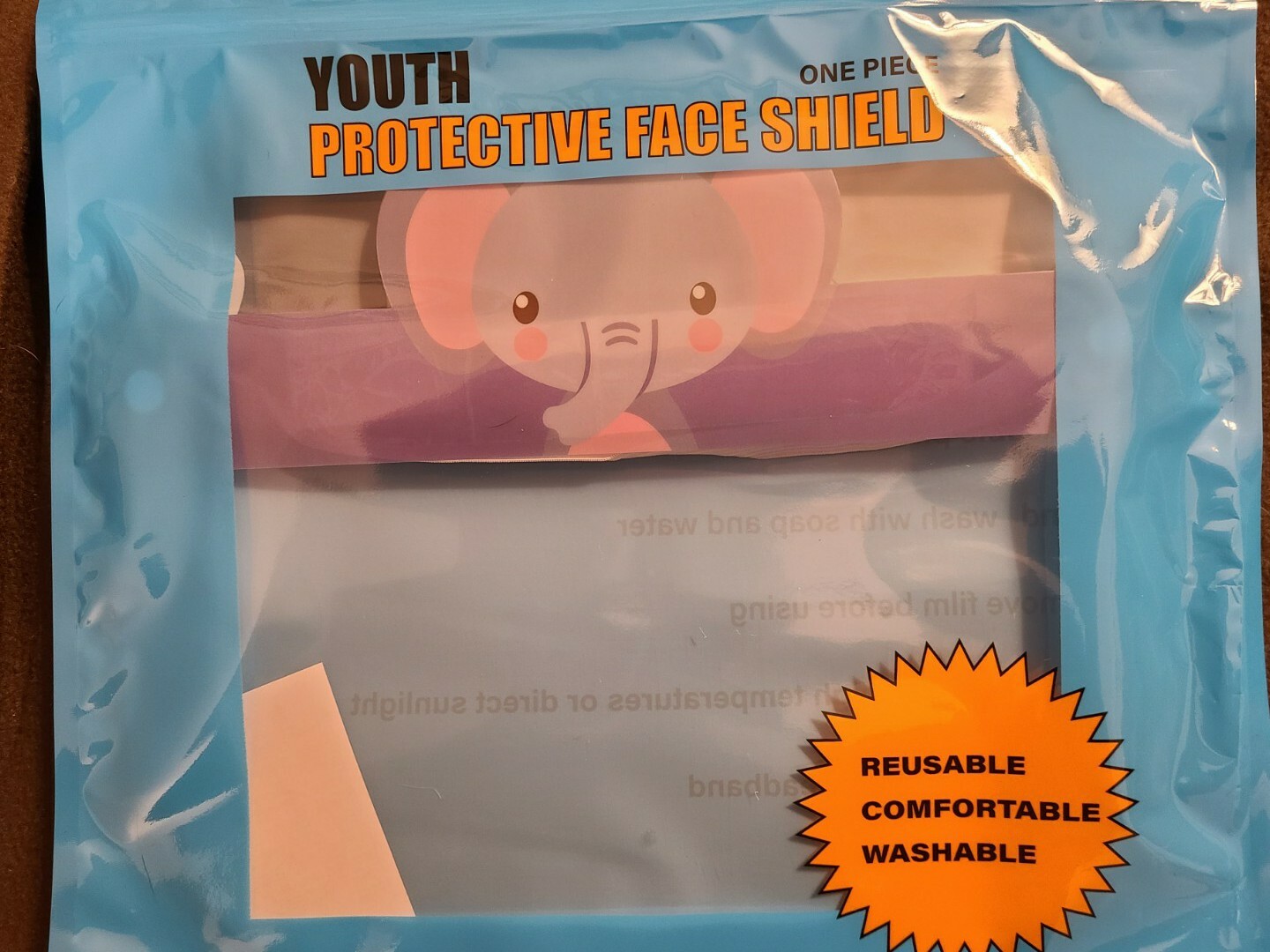 Cartoon 3D FUN YOUTH FACE SHIELD*ELEPHANT*SEALED