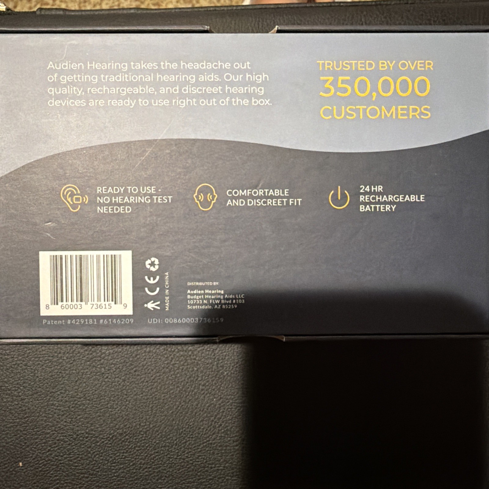 Audien ATOM PRO Wireless OTC Hearing Aids New Open Box. A1