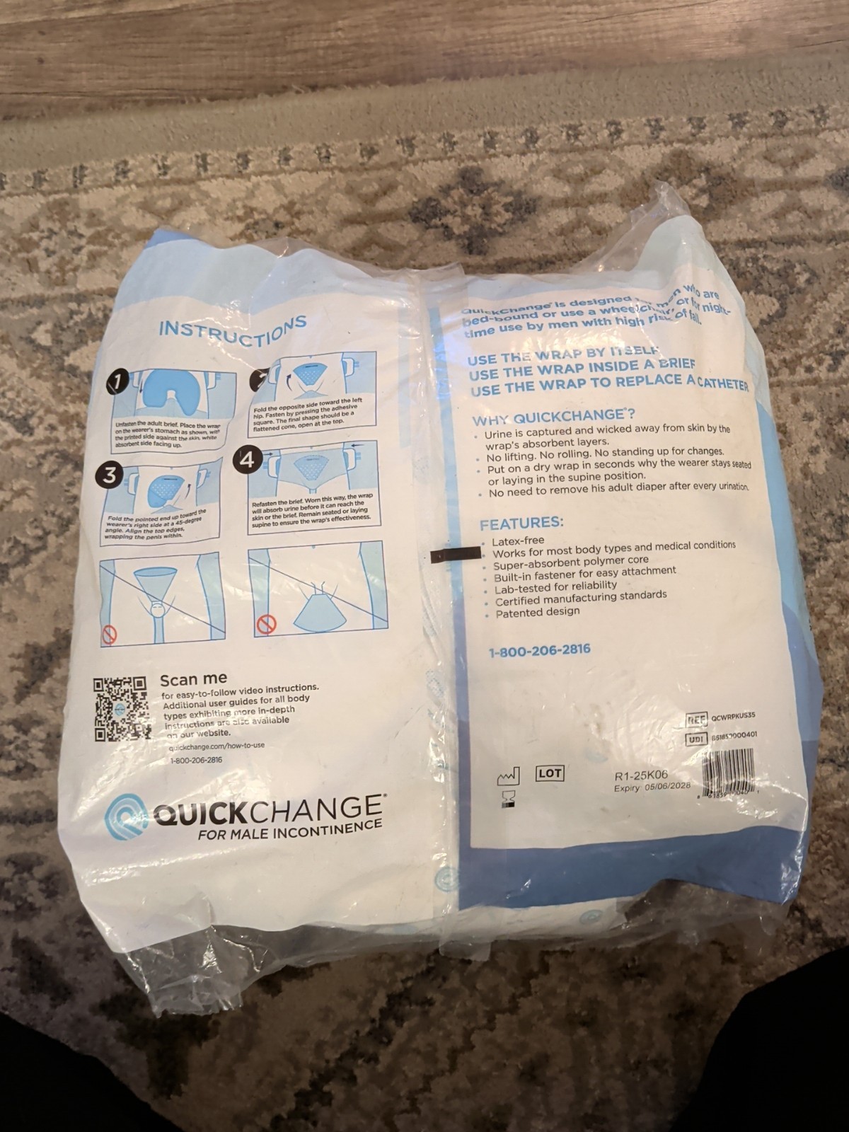 QuickChange Male Incontinence Urine Management Wrap 35 Count Sealed