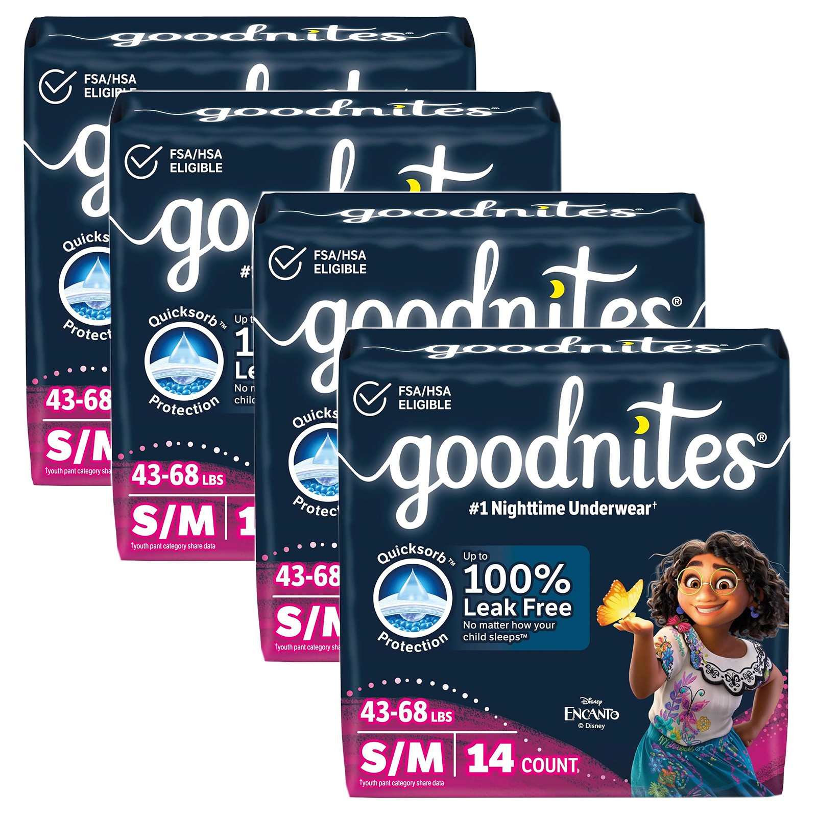 Goodnites Girls’ Nighttime Bedwetting Underwear, Size S/M, 56 Count – FAST SHIP