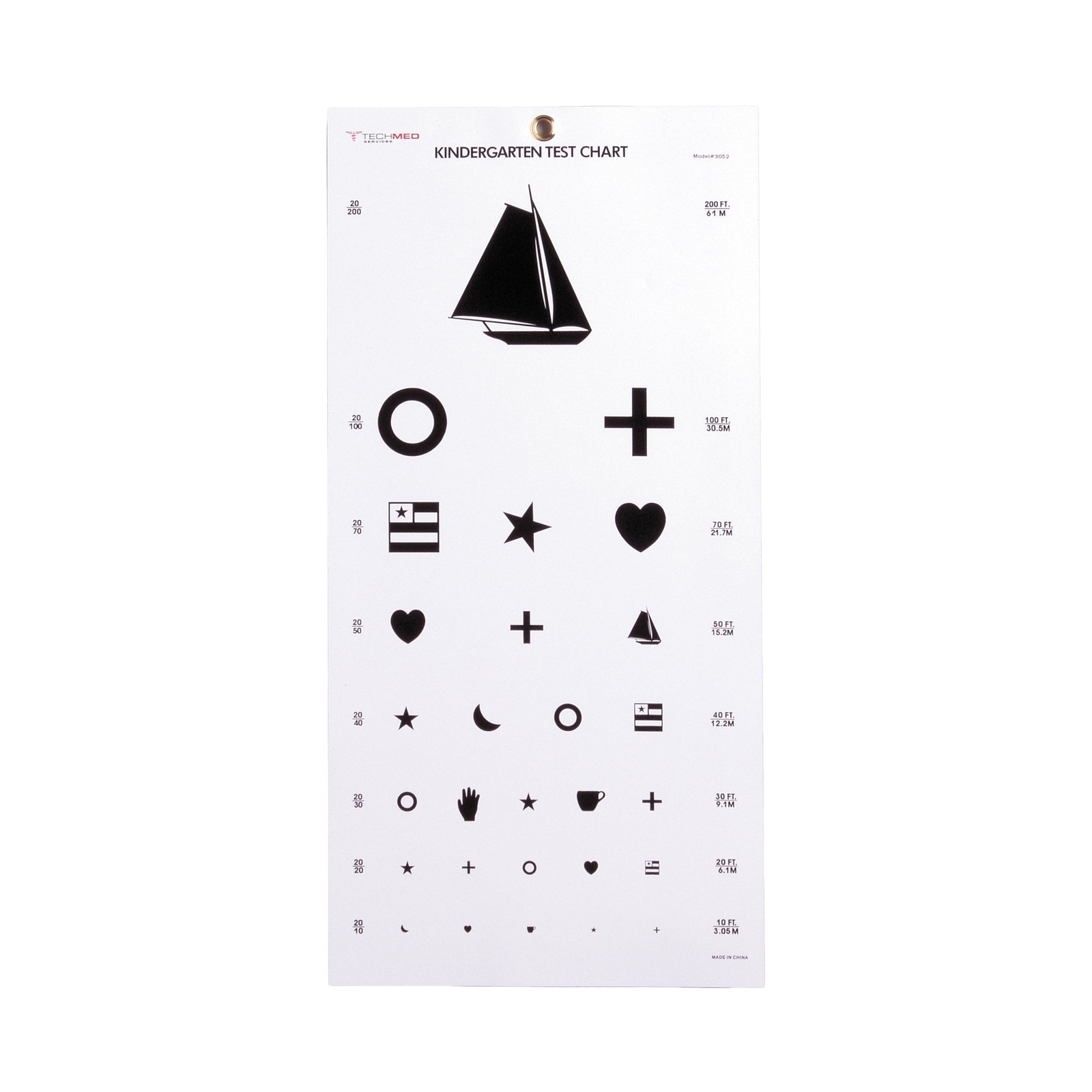 McKesson 20 Foot Distance Wall Mount Preschool Eye Chart Picture