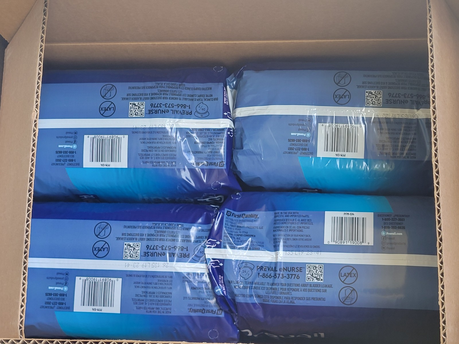 4 Prevail 14 Pack XL 58-64 INCHES (56 Total)