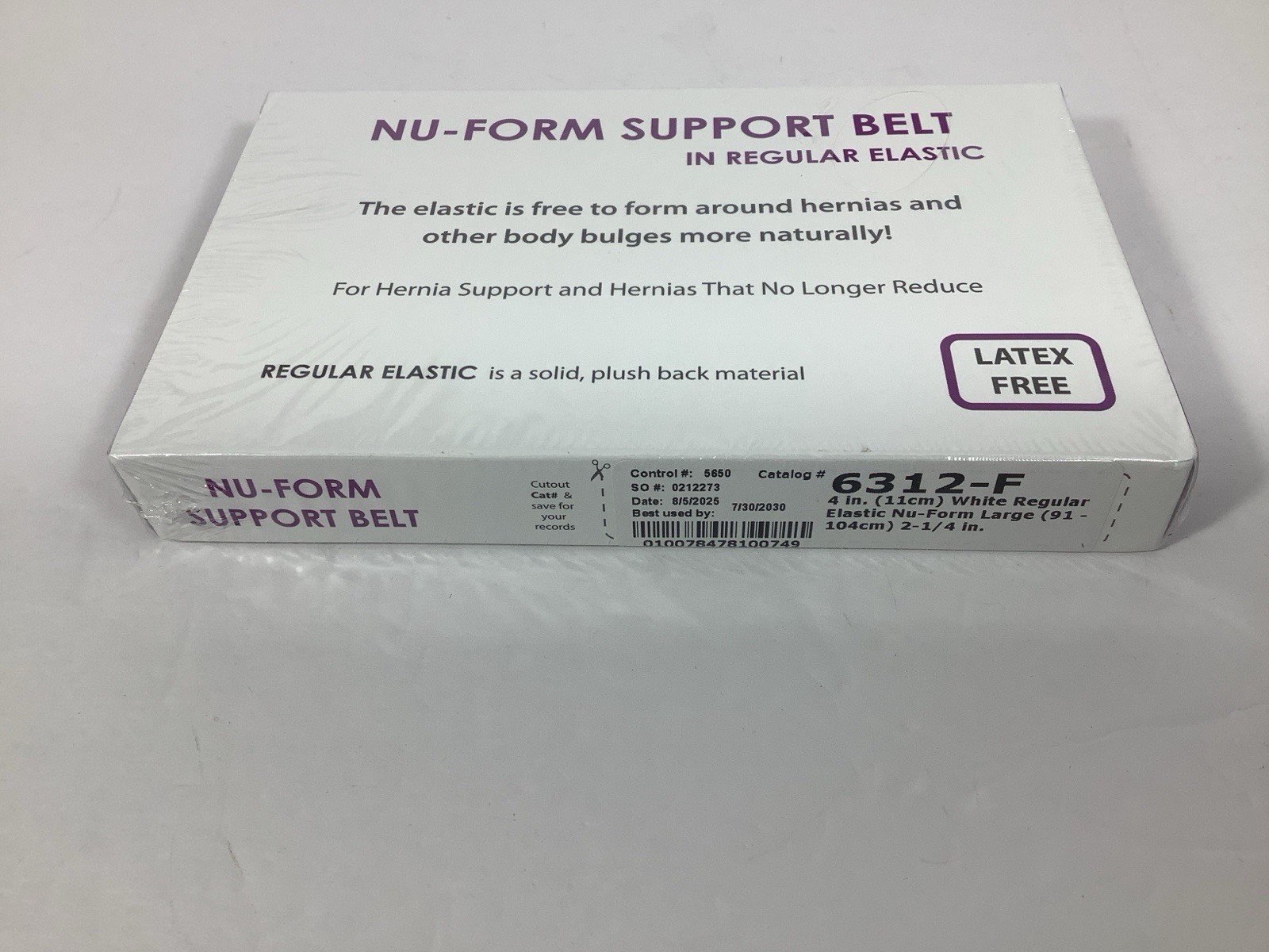 Nu-Form Nu-Hope Hernia & Ostomy Support Belt Large 4” wide 2 1/4″ 6312-F