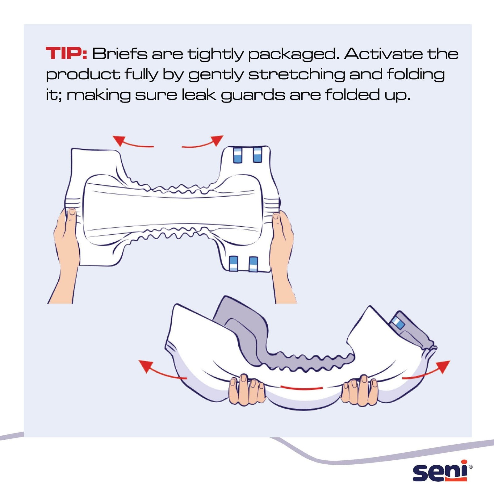 Seni Super Plus Unisex Adult Incontinence Briefs with tabs, Medium, White