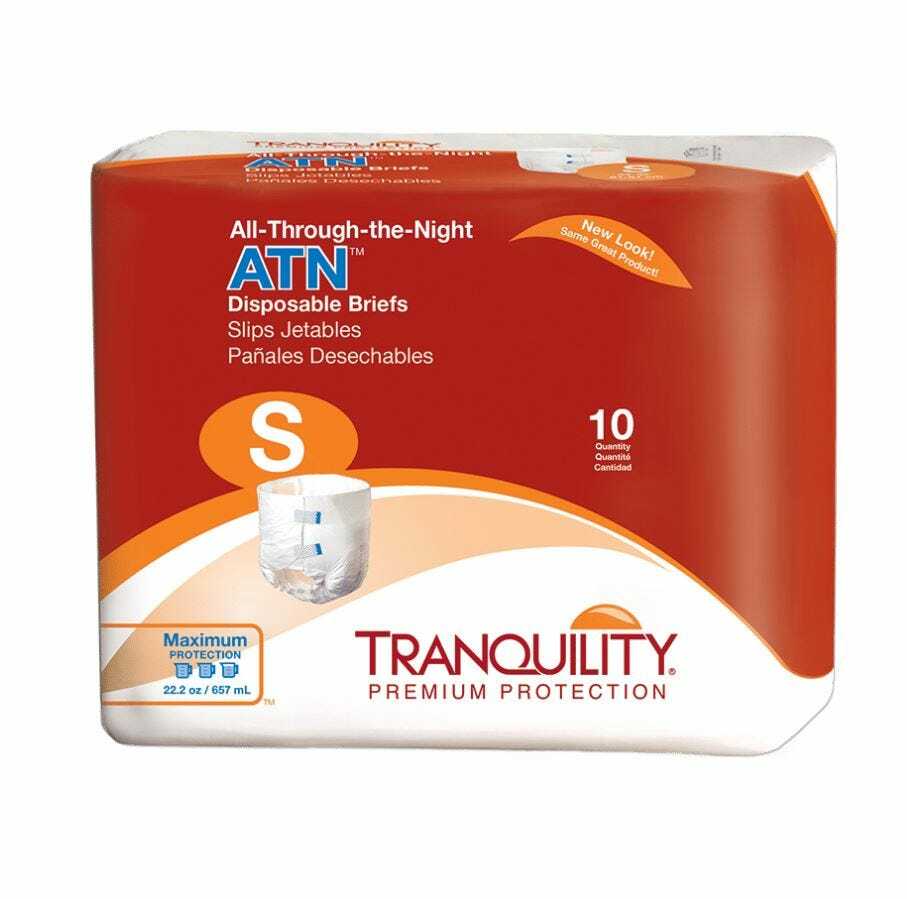 Tranquility Atn Adult Incontinent Brief SM 24 – 32 Heavy Absorbency – 100/Case
