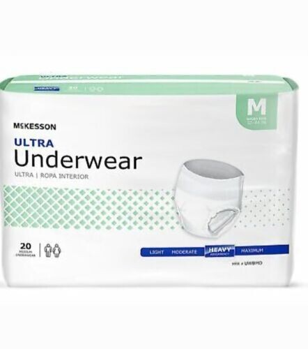 McKesson Adult Disposable Pull On Up Underwear Diapers M Heavy (4 packs=80 Ct)