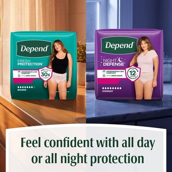 Depend Fresh Protection Incontinence Underwear for Women,Adult Diapers, XL,15-78